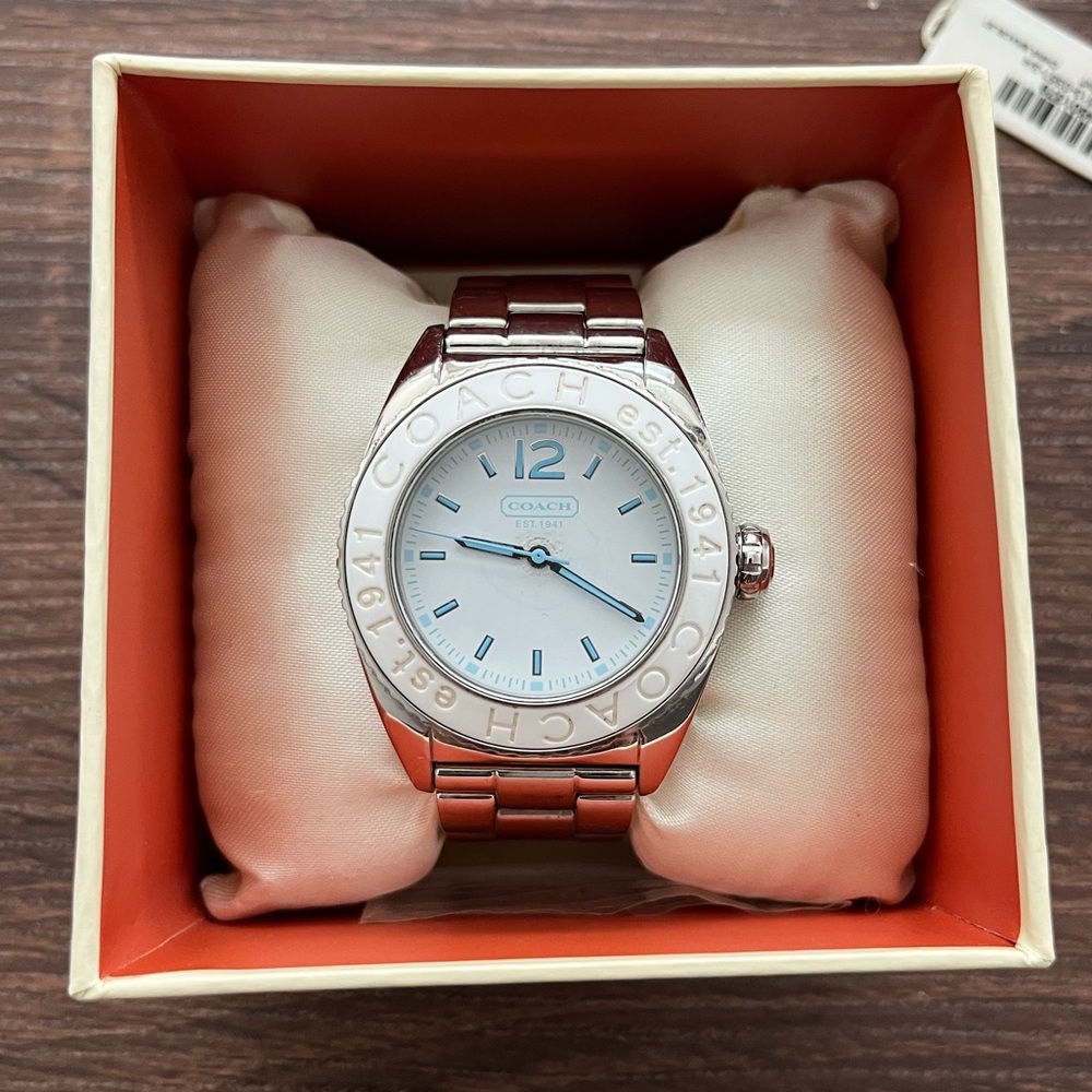 Coach Women’s Watch White, Silver, Blue details